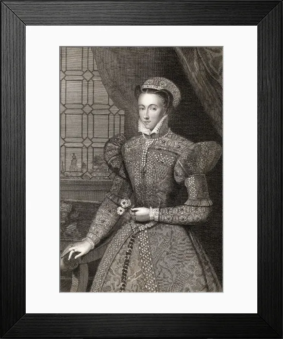 Framed Print : Drawing of Mary the Scotland Queen Framed Print : Drawing of Mary the Scotland Queen