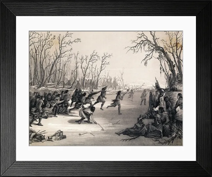 Framed Print : Dakota Sioux Indians Playing Lacrosse Framed Print : Dakota Sioux Indians Playing Lacrosse