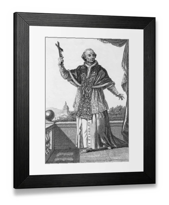 Framed Print : Drawing of Pope Pius VI Holding Cross Framed Print : Drawing of Pope Pius VI Holding Cross