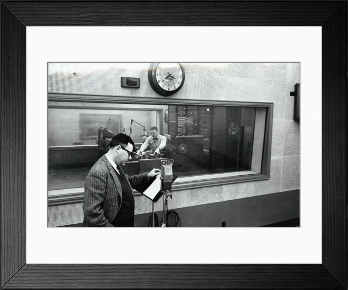 Framed Print : Newsman Broadcasting At Wqxr Framed Print : Newsman Broadcasting At Wqxr