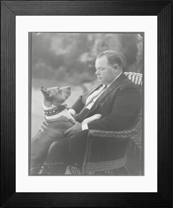 Framed Print : Fatty Arbuckle with Dog Framed Print : Fatty Arbuckle with Dog