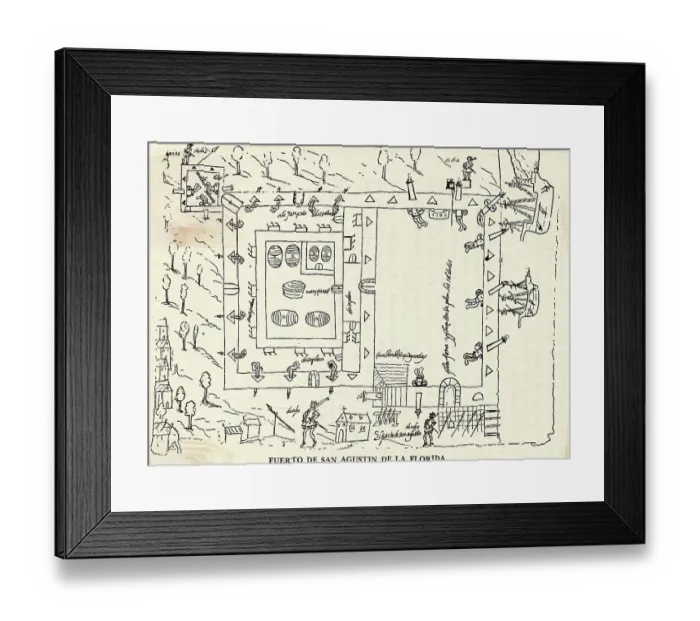 Framed Print : Diagram of the Fort at St. Augustine Framed Print : Diagram of the Fort at St. Augustine