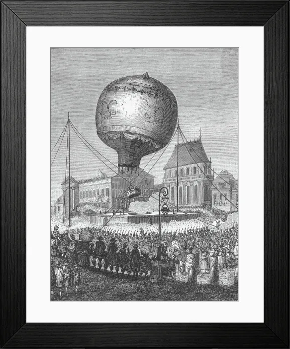 Framed Print : Drawing of Balloon Transport from Versailles Framed Print : Drawing of Balloon Transport from Versailles