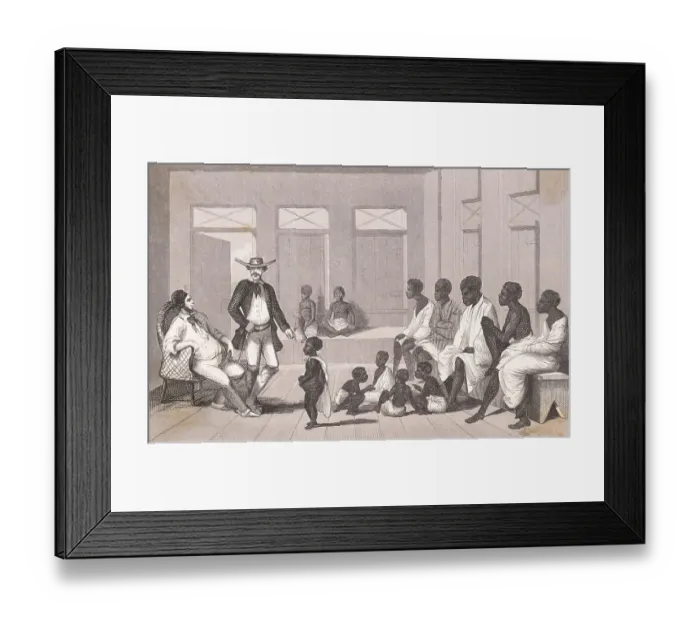 Framed Print : Slave Trader Displaying Slaves Framed Print : Slave Trader Displaying Slaves