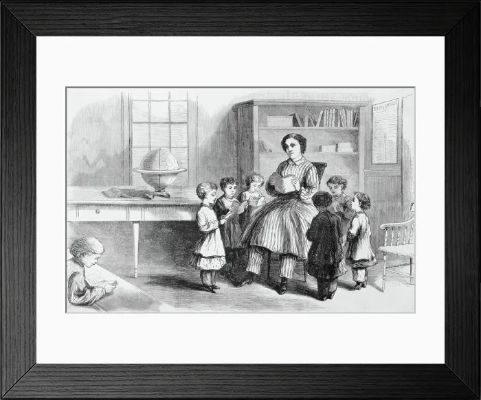 Framed Print : Progressive Teacher Reading to Children Framed Print : Progressive Teacher Reading to Children