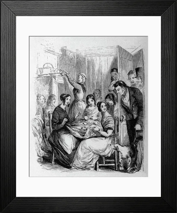 Framed Print : Quilting Party in American Home Framed Print : Quilting Party in American Home