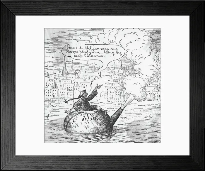 Framed Print : Anti-Chinese Immigration Political Cartoon Framed Print : Anti-Chinese Immigration Political Cartoon