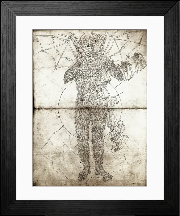 Framed Print : Botticelli's Drawing for Dante's Inferno Framed Print : Botticelli's Drawing for Dante's Inferno