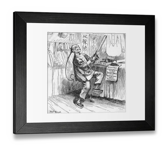Framed Print : Anti Chinese Political Cartoon Framed Print : Anti Chinese Political Cartoon