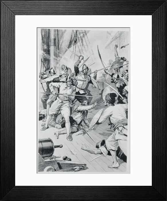 Framed Print : Englishmen Fighting Their Enemy