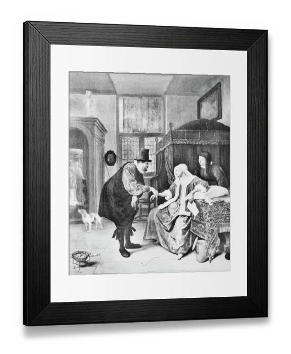 Framed Print : Doctor Visiting Woman
