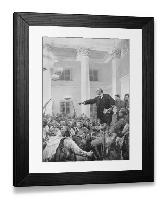 Framed Print : Vladimir Lenin Addressing Crowd Framed Print : Vladimir Lenin Addressing Crowd