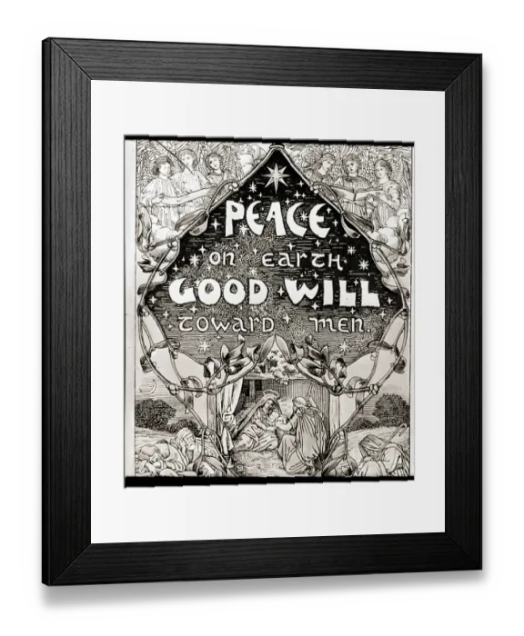 Framed Print : A Christmas Motive Greeting Framed Print : A Christmas Motive Greeting