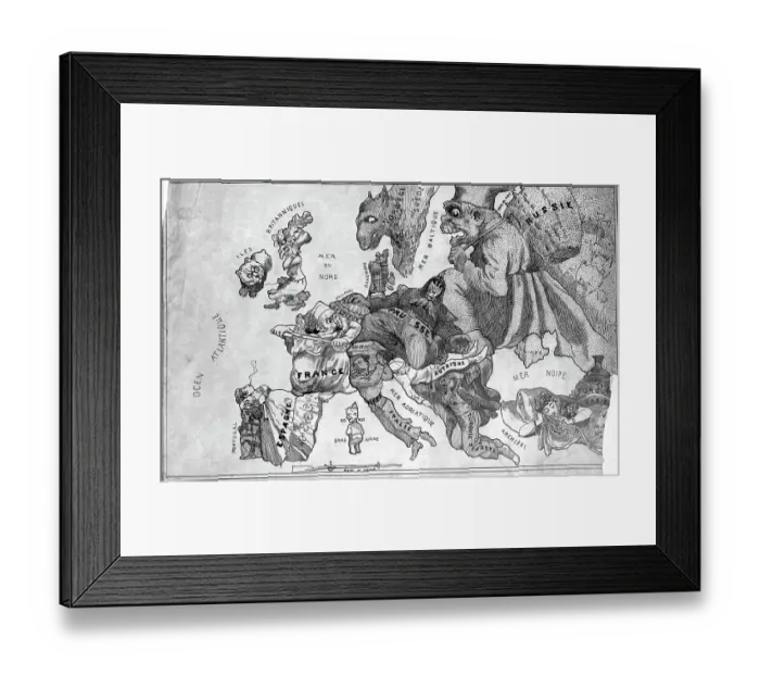 Framed Print : Pictorial Map Of Europe In 1870 Framed Print : Pictorial Map Of Europe In 1870