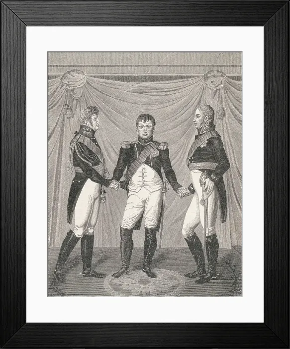 Framed Print : Napoleon with Alexander I and Frederick III Framed Print : Napoleon with Alexander I and Frederick III