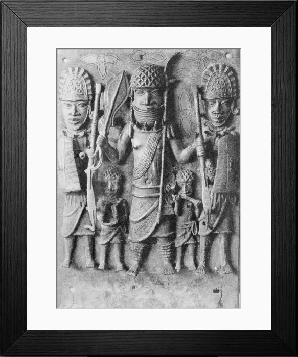 Framed Print : Sculpture of Benin Warriors Framed Print : Sculpture of Benin Warriors