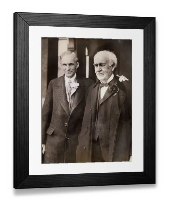 Framed Print : Henry Ford and Thomas Edison Posing Affectionately Framed Print : Henry Ford and Thomas Edison Posing Affectionately