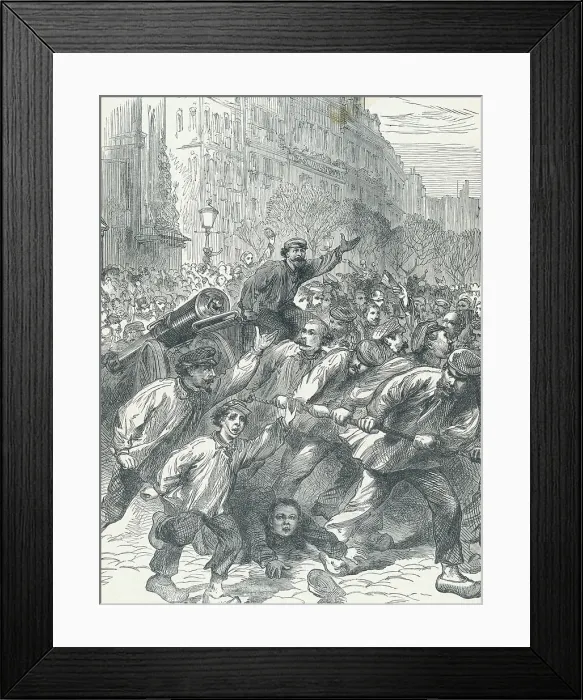Framed Print : Engraving of Communists Rioting Framed Print : Engraving of Communists Rioting