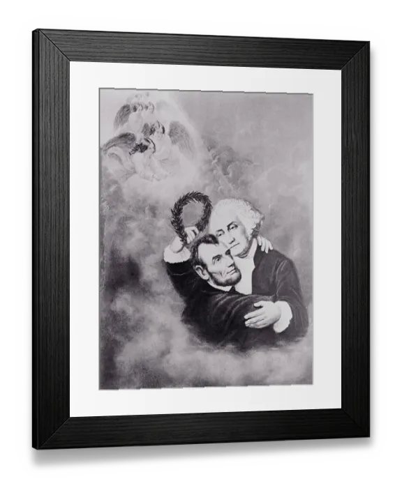 Framed Print : Lincoln and Washington in Heaven Framed Print : Lincoln and Washington in Heaven