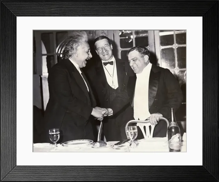 Framed Print : Einstein Shaking Hands with Mayor Framed Print : Einstein Shaking Hands with Mayor