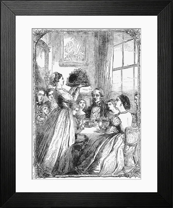 Framed Print : Tradition. (Original Caption). Christmas Dinner: Bringing in the Plum Pudding Framed Print : Tradition. (Original Caption). Christmas Dinner: Bringing in the Plum Pudding
