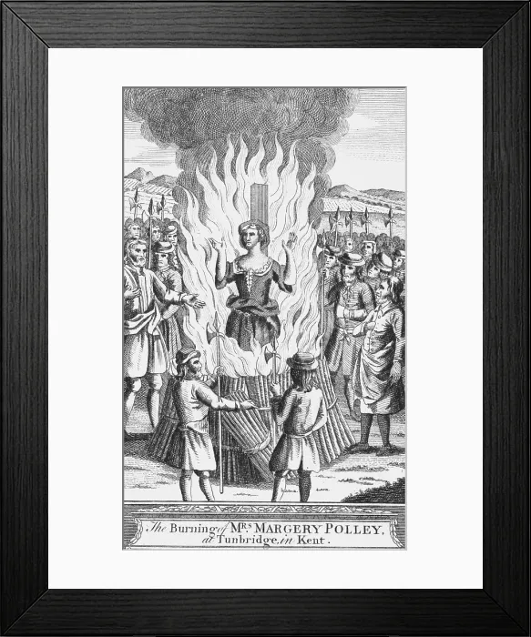 Framed Print : Margery Polley Burning at Stake Framed Print : Margery Polley Burning at Stake