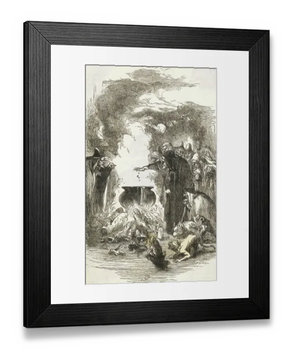 Framed Print : Witch Adding Ingredients to Brew Framed Print : Witch Adding Ingredients to Brew