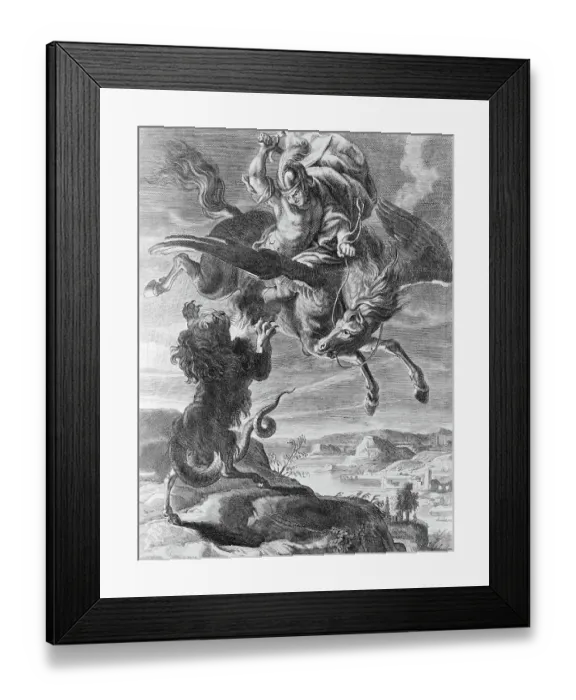 Framed Print : Mythologial Creatures Fighting Framed Print : Mythologial Creatures Fighting