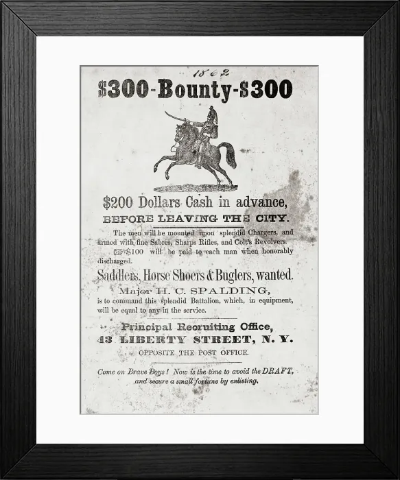 Framed Print : Civil War Recruiting Poster Framed Print : Civil War Recruiting Poster