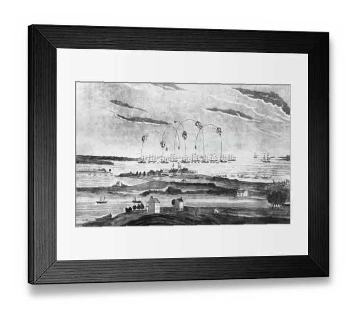 Framed Print : A View of the Bombardment of Fort McHenry by J. Bower Framed Print : A View of the Bombardment of Fort McHenry by J. Bower