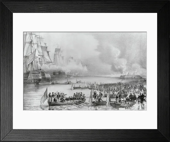Framed Print : American Forces Landing at Vera Cruz