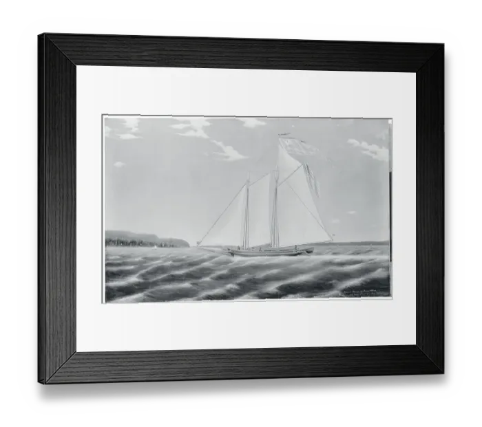Framed Print : Painting of Yacht, 1854 Framed Print : Painting of Yacht, 1854