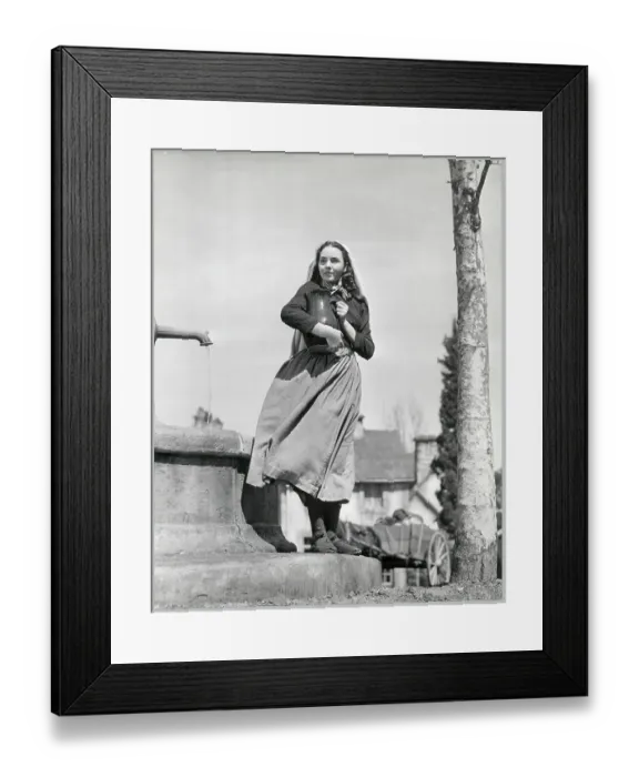 Framed Print : Jennifer Jones Standing By A Well Framed Print : Jennifer Jones Standing By A Well