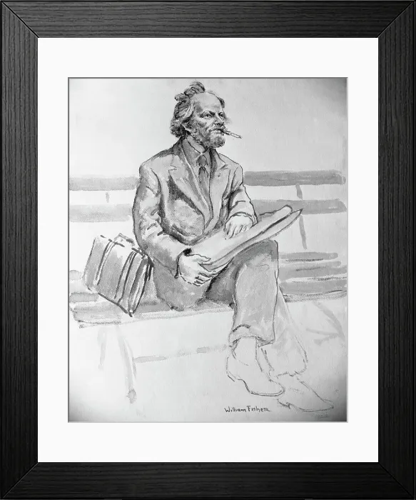 Framed Print : Alan Ginsberg Sitting on Bench Framed Print : Alan Ginsberg Sitting on Bench