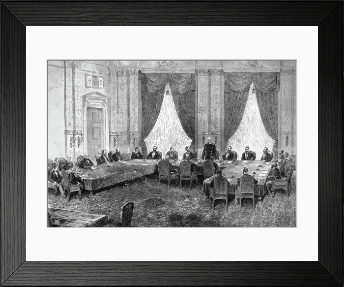 Framed Print : Engraving of the First Session of the Berlin Congress Framed Print : Engraving of the First Session of the Berlin Congress