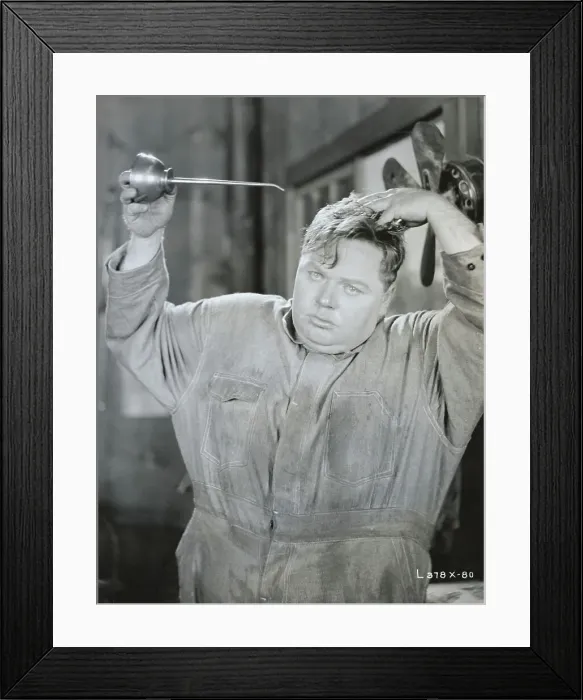 Framed Print : Fatty Arbuckle Oiling Hair Framed Print : Fatty Arbuckle Oiling Hair