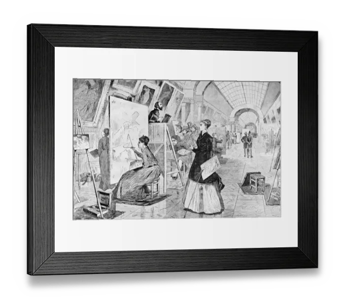 Framed Print : Students Copying Art in the Louvre
