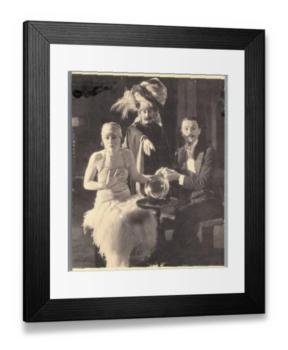 Framed Print : People Using Crystal Ball in Movie Scene Framed Print : People Using Crystal Ball in Movie Scene