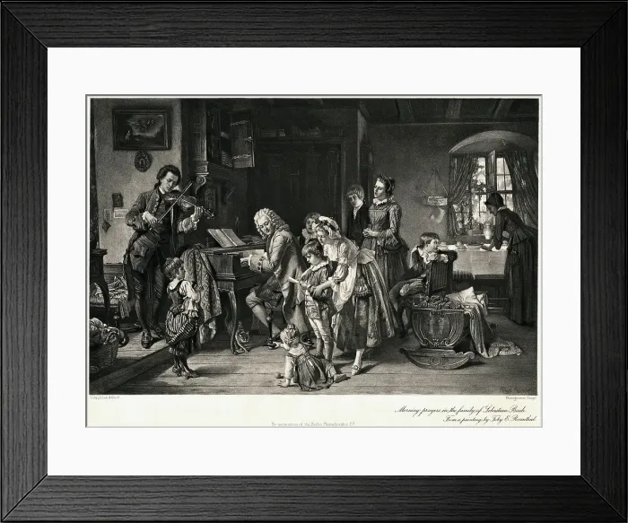 Framed Print : Morning Prayers in the Family of Sebastian Bach Photogravure Framed Print : Morning Prayers in the Family of Sebastian Bach Photogravure