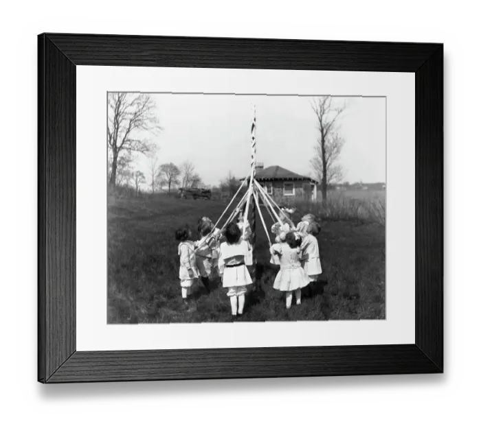 Framed Print : Little Children Dance Around the Maypole Framed Print : Little Children Dance Around the Maypole