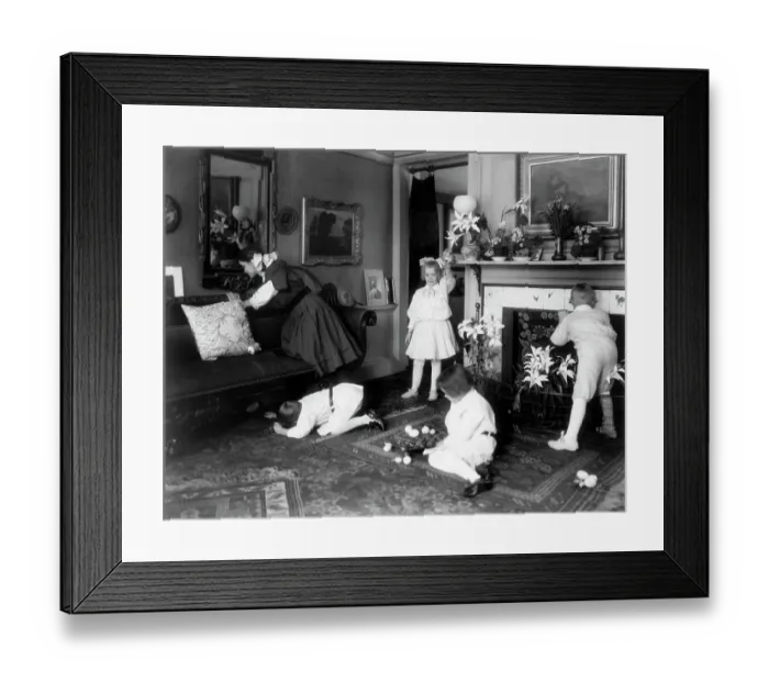 Framed Print : Children Searching for Easter Eggs