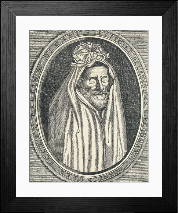 Framed Print : Death Mark Engraving of John Donne Framed Print : Death Mark Engraving of John Donne