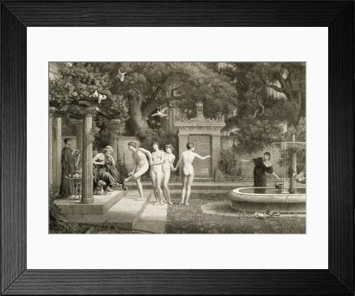 Framed Print : Naked Women Visiting Aesculapius Framed Print : Naked Women Visiting Aesculapius