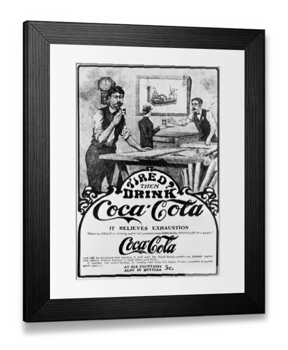 Framed Print : Printed Advertisement for Coca-Cola Framed Print : Printed Advertisement for Coca-Cola
