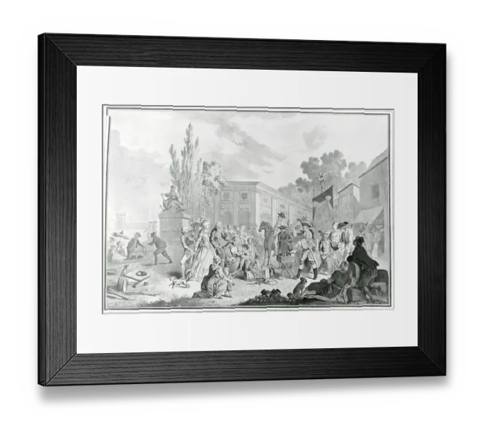 Framed Print : Painting Entitled A Quack at a French Market Place Framed Print : Painting Entitled A Quack at a French Market Place