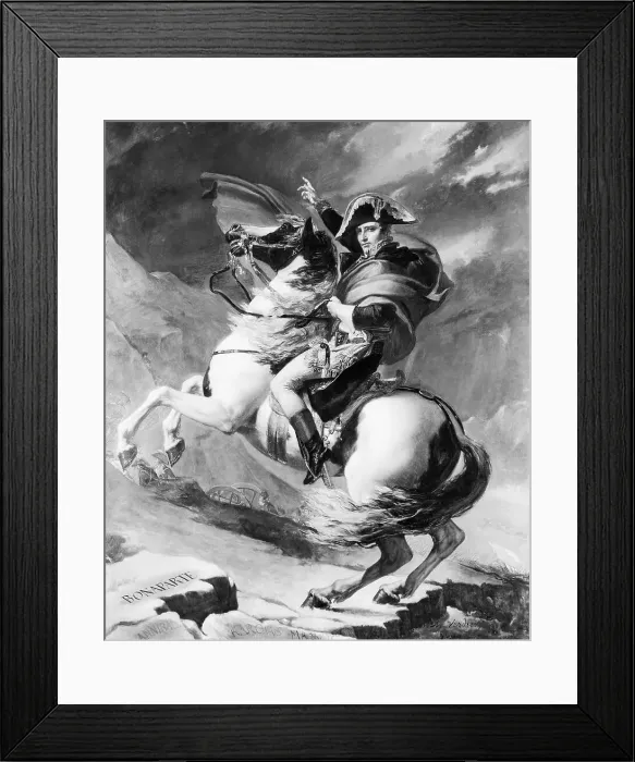 Framed Print : Napoleon on Horseback at the St. Bernard Pass by Jacques-Louis David Framed Print : Napoleon on Horseback at the St. Bernard Pass by Jacques-Louis David