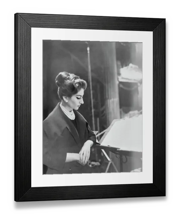 Framed Print : Opera Singer Maria Callas Studying Music Framed Print : Opera Singer Maria Callas Studying Music