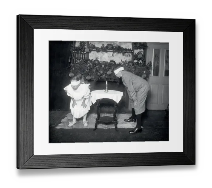 Framed Print : Blindfolded Children Searching for Candle Framed Print : Blindfolded Children Searching for Candle