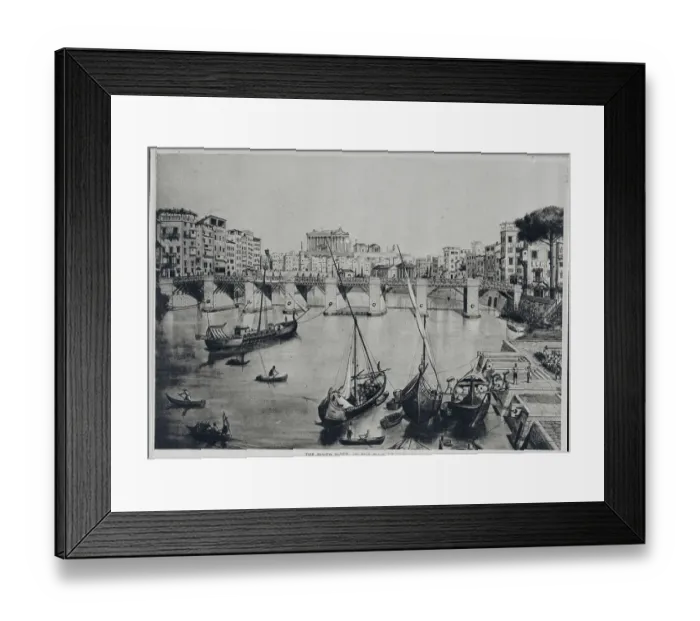 Framed Print : Drawing of the River Tiber Framed Print : Drawing of the River Tiber