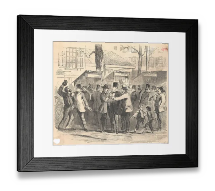 Framed Print : Chaos During Elections at Ticket Booth Framed Print : Chaos During Elections at Ticket Booth